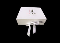 ฝาปิดกล่องของขวัญของที่ระลึกขายปลีกขายปลีกขายส่งริบบิ้นสีขาว Rose Gold Logo ผู้ผลิต