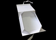 Ribbon Logo กล่องกระดาษทิชชูแบบพับกระดาษสีขาวสำหรับบรรจุหีบห่อ ผู้ผลิต