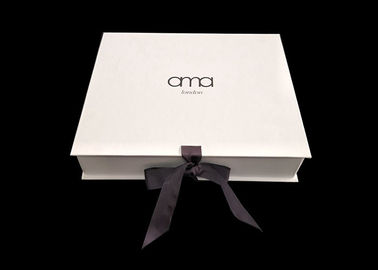 ประเทศจีน กล่องกระดาษสีขาวบรรจุภัณฑ์กล่องบรรจุด้วยการปิด Ribbon โรงงาน