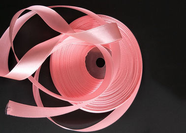 ประเทศจีน สีบางสีชมพู Grosgrain Ribbon วัสดุรีไซเคิลประเภทผิวเรียบ โรงงาน